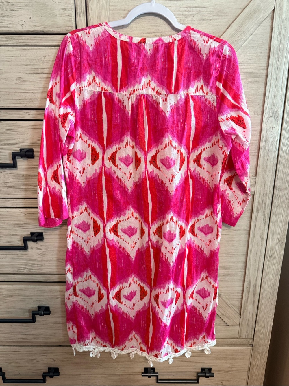 Soft Surroundings pink tunic dress with beating and embroidery - Picture 2 of 5